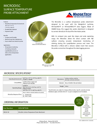 Thumbnail of document Data Sheet - MicroDisc Surface Temperature Probe Attachment